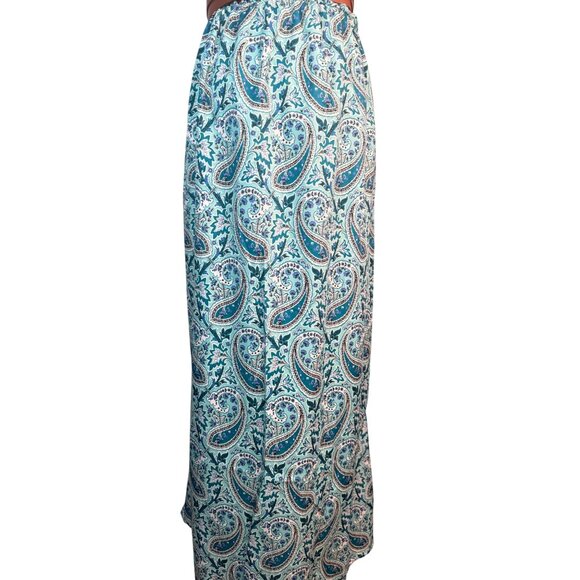 2/$50 NEW Bohemian Large Paisley V-Neck Maxi Wrap Dress Belt Large Slit - Picture 9 of 16
